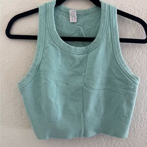 Mint Green Sleeveless Crop Top